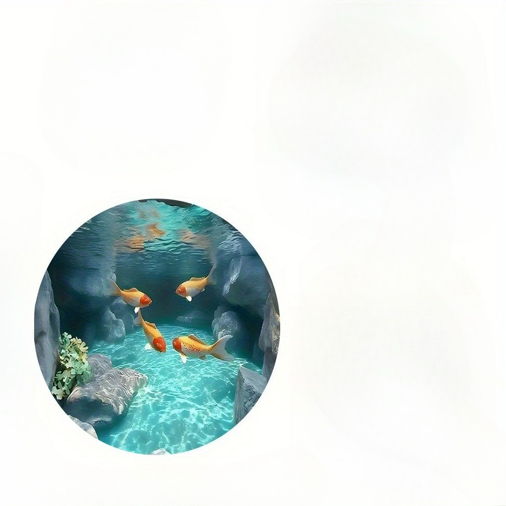 Koi Fish Pond Round Rug Fleece - Home Bathroom Scene avaliação e preço