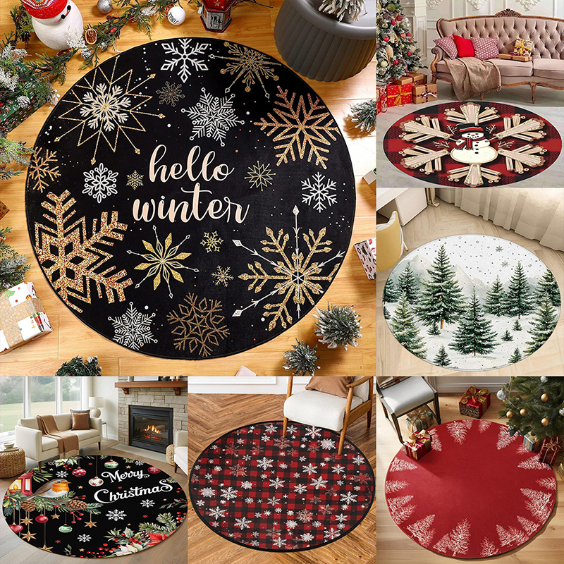 1pc Christmas round carpet: Sa - Home Bathroom Scene avaliação e preço