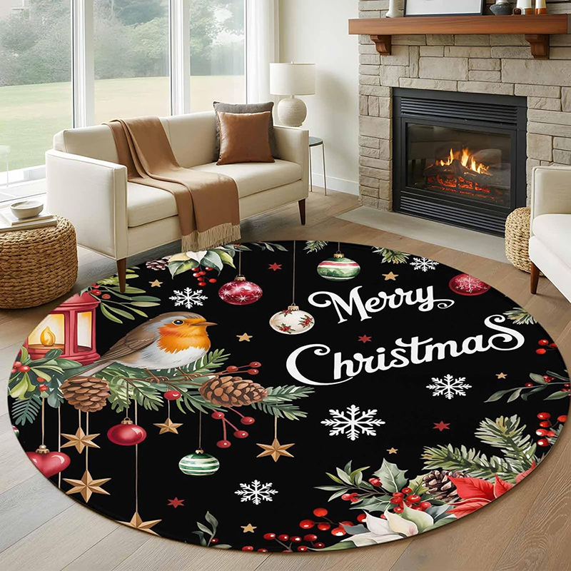 1pc Christmas round carpet: Sa - Home Bathroom Scene avaliação e preço
