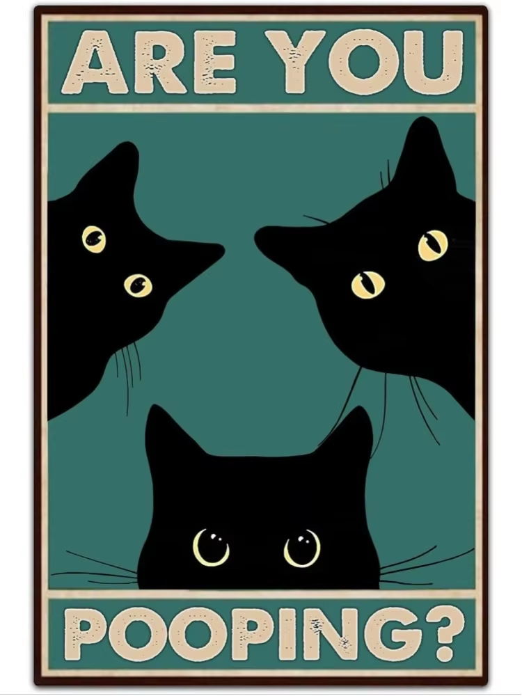 Vintage Decor Black Cat Wall A - Home Bathroom Wall Decor avaliação e preço