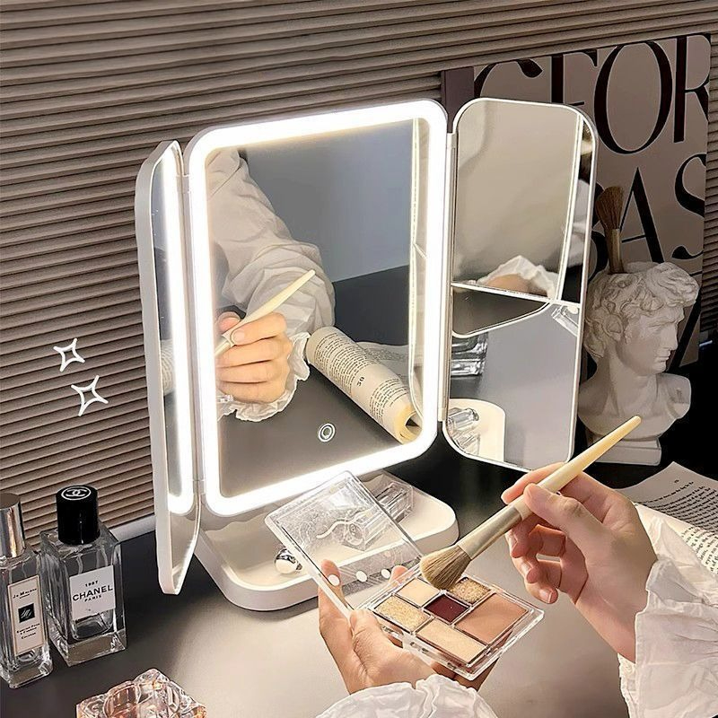 Dual Door 3-Fold Makeup Mirror - Home Goods Bathroom Vanity avaliação e preço