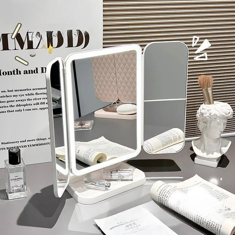Dual Door 3-Fold Makeup Mirror - Home Goods Bathroom Vanity avaliação e preço