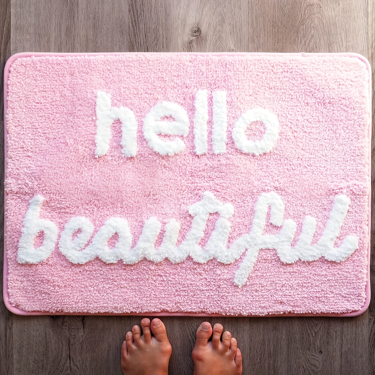 1pc, Hello Beautiful Non-slip  - Home Goods Bathroom Mats avaliação e preço