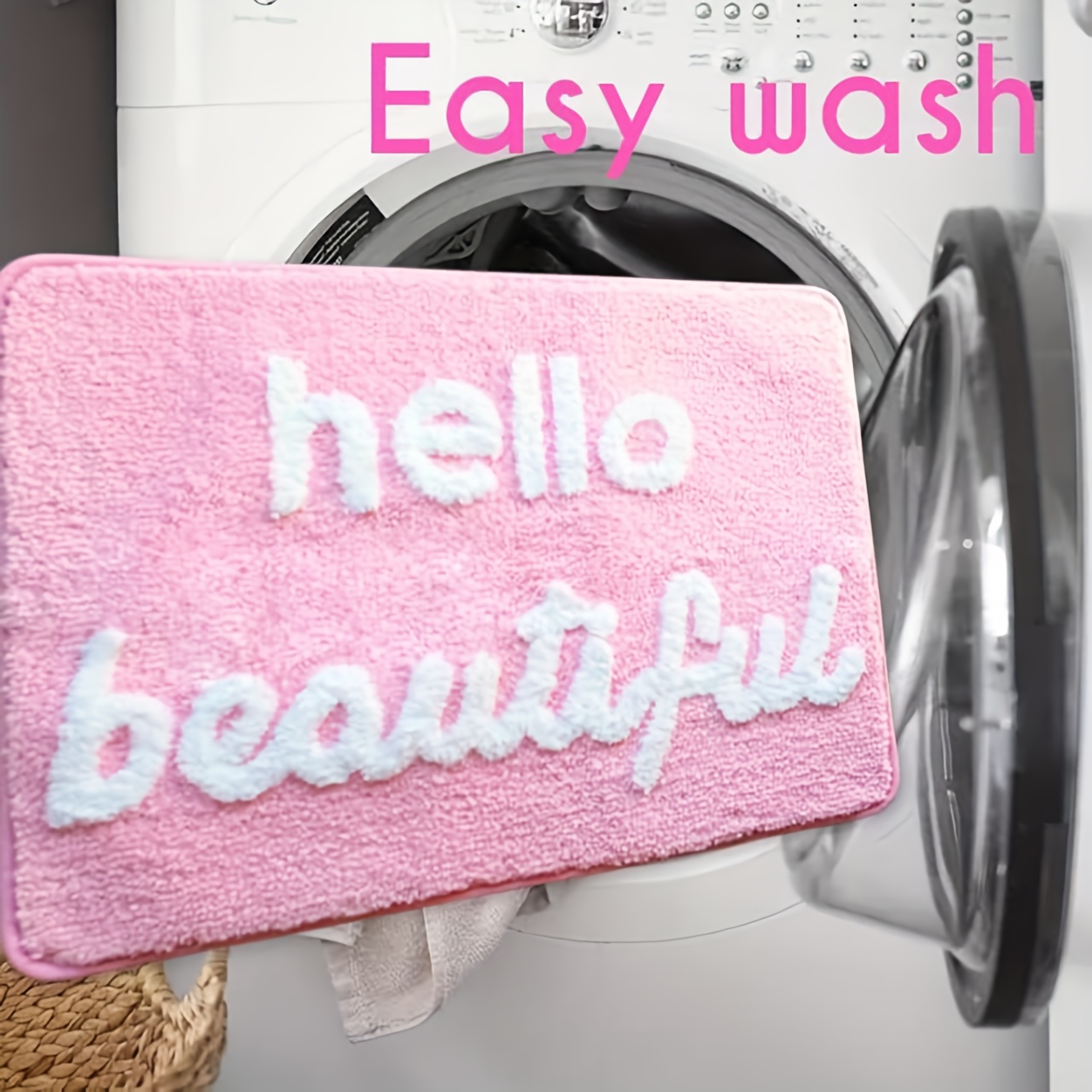1pc, Hello Beautiful Non-slip  - Home Goods Bathroom Mats avaliação e preço
