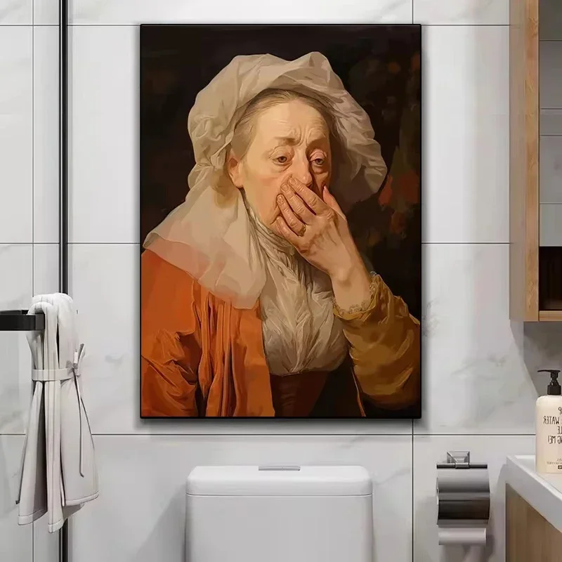 Funny Mona Lisa Wearing Pearls - Home Bathroom Pictures avaliação e preço