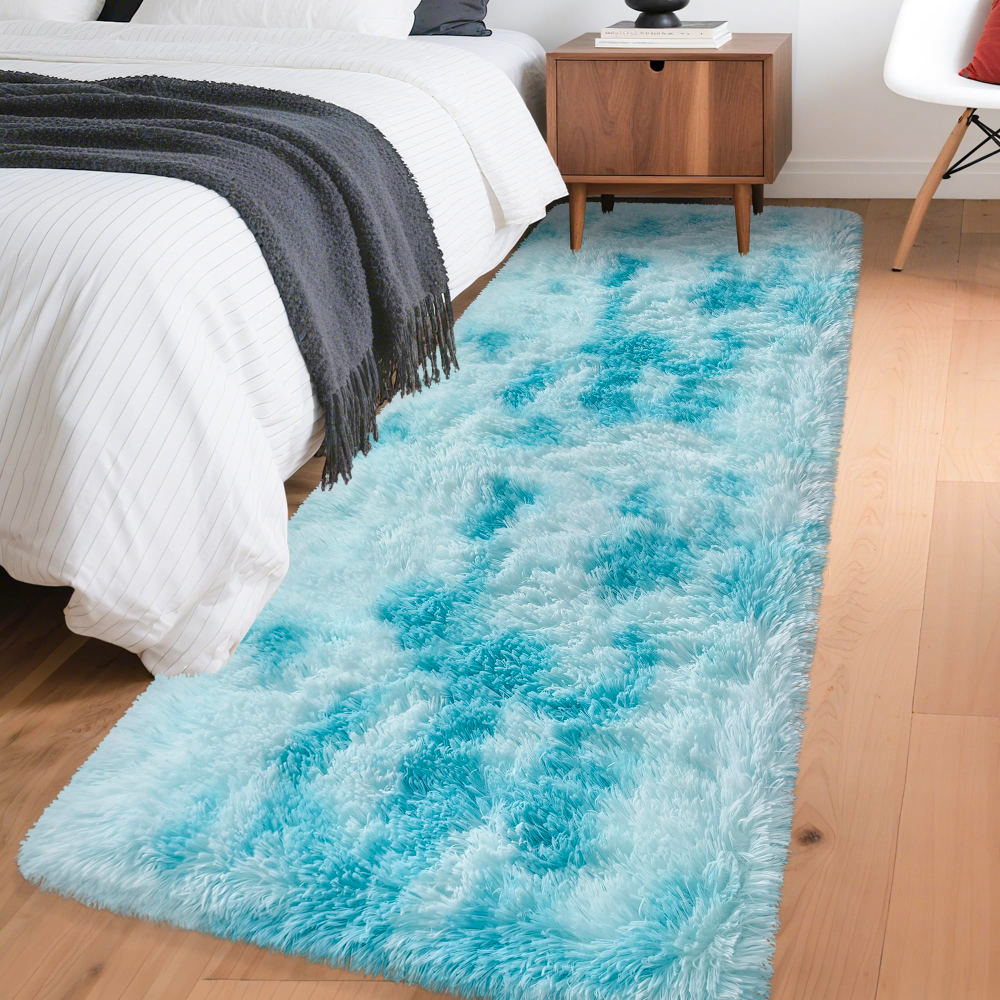 VIKAMA Gradient Blue Fluffy Ru - Home Bathroom Carpet avaliação e preço