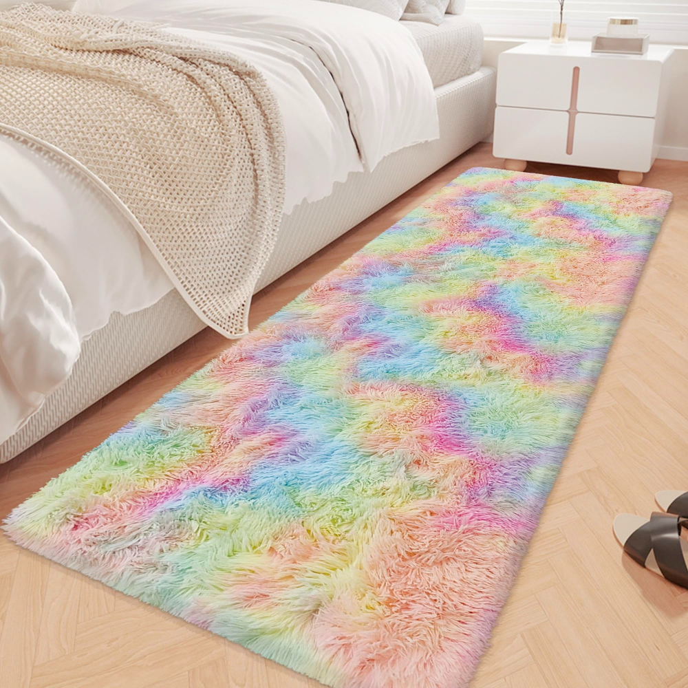 VIKAMA Gradient Blue Fluffy Ru - Home Bathroom Carpet avaliação e preço