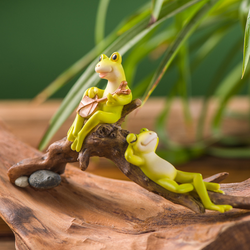 Resin Funny Frog Figurines For - Jet Home Bathroom Accessories avaliação e preço