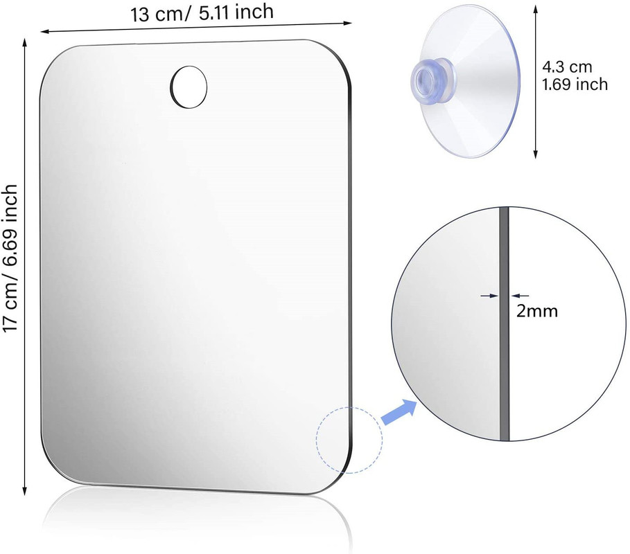 1pcs Acrylic Mirror With Wall  - Shaving Mirror Suction avaliação e preço