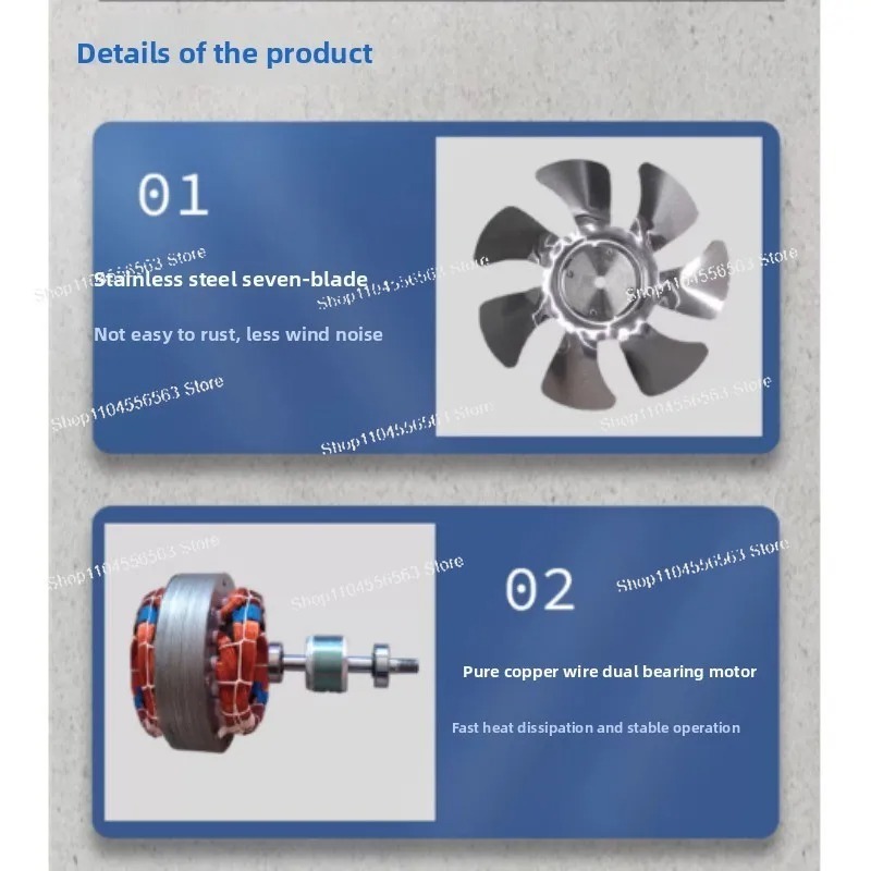 6 7 8 Inch Stainless Steel Kit - Home Bathroom Exhaust Fan avaliação e preço